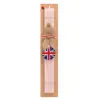 Easter Set, wooden keychain & scented flat Easter candle (30cm) (PINK)