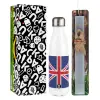 Easter candle, metallic white thermos bottle (500ml) & aromatic flat candle (30cm) (GRAY)