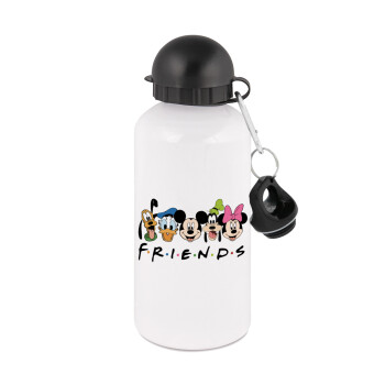 Friends characters, Μεταλλικό παγούρι νερού, Λευκό, αλουμινίου 500ml
