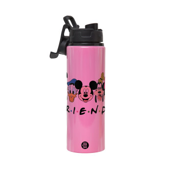 Friends characters, Metallic water bottle with safety lid, 850ml aluminum