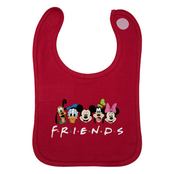 Friends characters, Σαλιάρα με Σκρατς Κόκκινη 100% Organic Cotton (0-18 months)