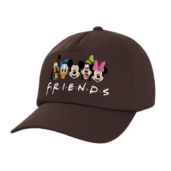 Friends characters, Adult Baseball Cap, 100% Cotton, Chocolate (COTTON, ADULT, UNISEX, ONE SIZE)