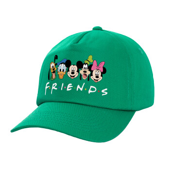 Friends characters, Καπέλο Ενηλίκων Baseball, 100% Βαμβακερό,  Πράσινο (ΒΑΜΒΑΚΕΡΟ, ΕΝΗΛΙΚΩΝ, UNISEX, ONE SIZE)