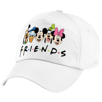 Friends characters, Καπέλο παιδικό Baseball, 100% Βαμβακερό Twill, Λευκό (ΒΑΜΒΑΚΕΡΟ, ΠΑΙΔΙΚΟ, UNISEX, ONE SIZE)