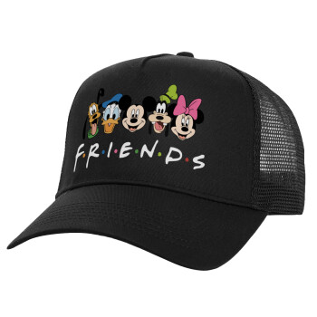 Friends characters, Καπέλο Structured Trucker, Μαύρο, 100% βαμβακερό