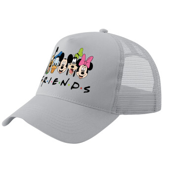 Friends characters, Trucker Hat with Mesh, GREY, (COTTON, KIDS, UNISEX, ONE SIZE)