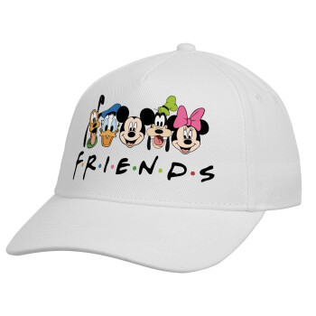 Friends characters, Καπέλο παιδικό Baseball, Drill, Λευκό (100% ΒΑΜΒΑΚΕΡΟ, ΠΑΙΔΙΚΟ, UNISEX, ONE SIZE)