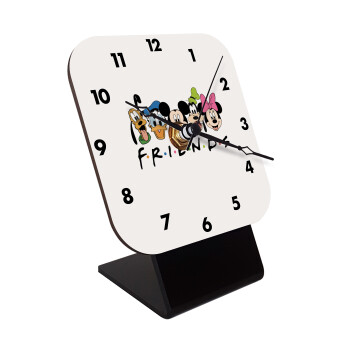 Friends characters, Quartz Wooden table clock with hands (10cm)