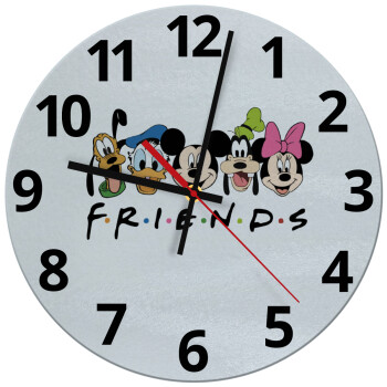 Friends characters, Ρολόι τοίχου γυάλινο (30cm)