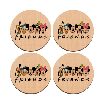 Friends characters, ΣΕΤ x4 Σουβέρ ξύλινα στρογγυλά plywood (9cm)