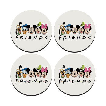 Friends characters, SET of 4 round wooden coasters (9cm)