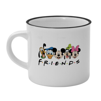Friends characters, Κούπα κεραμική vintage Λευκή/Μαύρη 230ml