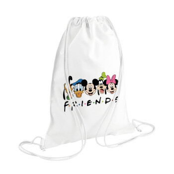 Friends characters, Τσάντα πλάτης πουγκί GYMBAG λευκή (28x40cm)