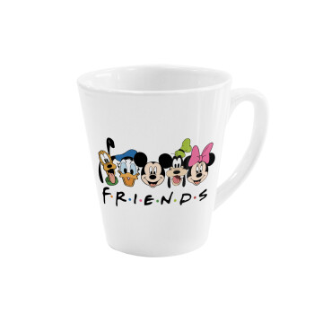 Friends characters, Κούπα κωνική Latte Λευκή, κεραμική, 300ml
