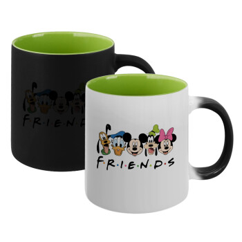 Friends characters, Κούπα Μαγική εσωτερικό πράσινο, κεραμική 330ml που αλλάζει χρώμα με το ζεστό ρόφημα (1 τεμάχιο)