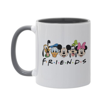 Friends characters, Κούπα χρωματιστή γκρι, κεραμική, 330ml