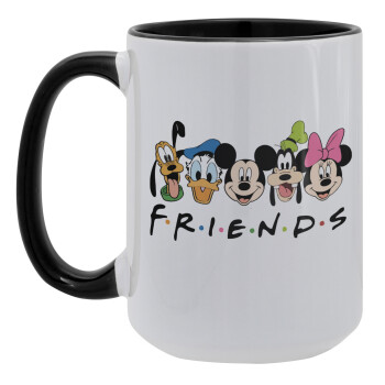 Friends characters, Κούπα Mega 15oz, κεραμική Μαύρη, 450ml