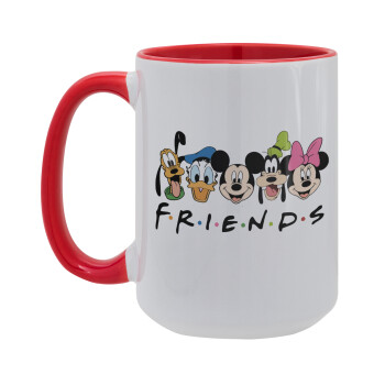 Friends characters, Κούπα Mega 15oz, κεραμική Κόκκινη, 450ml
