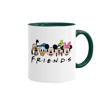Friends characters, Κούπα χρωματιστή πράσινη, κεραμική, 330ml