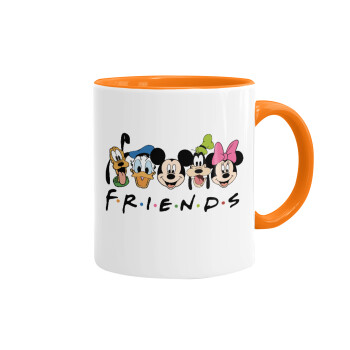 Friends characters, Κούπα χρωματιστή πορτοκαλί, κεραμική, 330ml