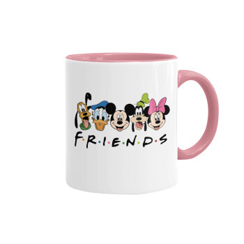 Friends characters, Κούπα χρωματιστή ροζ, κεραμική, 330ml