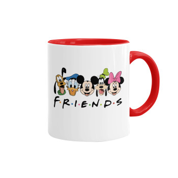 Friends characters, Κούπα χρωματιστή κόκκινη, κεραμική, 330ml