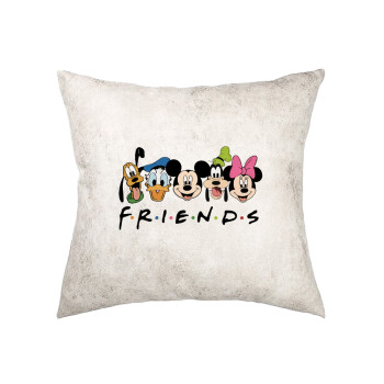 Friends characters, Μαξιλάρι καναπέ Δερματίνη Γκρι 40x40cm με γέμισμα