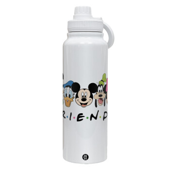 Friends characters, 1L Stainless Steel Thermal Bottle with Phone Holder & Double Wall Insulation