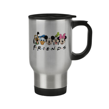 Friends characters, Κούπα ταξιδιού ανοξείδωτη με καπάκι, διπλού τοιχώματος (θερμό) 450ml