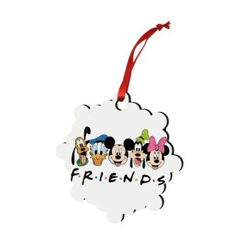 Friends characters, Χριστουγεννιάτικο στολίδι snowflake ξύλινο 7.5cm