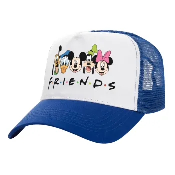Friends characters, Καπέλο Ενηλίκων Structured Trucker, με Δίχτυ, ΛΕΥΚΟ/ΜΠΛΕ (100% ΒΑΜΒΑΚΕΡΟ, ΕΝΗΛΙΚΩΝ, UNISEX, ONE SIZE)