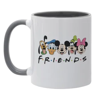 Friends characters, Κούπα χρωματιστή γκρι, κεραμική, 330ml