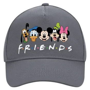 Friends characters, Καπέλο Ενηλίκων Ultimate Γκρι, (100% ΒΑΜΒΑΚΕΡΟ DRILL, ΕΝΗΛΙΚΩΝ, UNISEX, ONE SIZE)