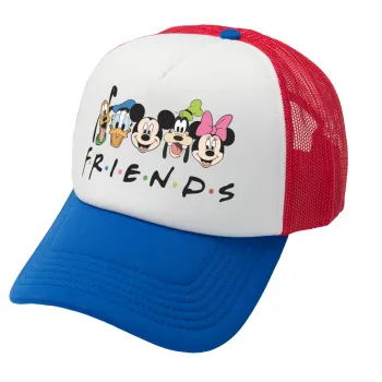 Friends characters, Καπέλο Ενηλίκων Soft Trucker με Δίχτυ Red/Blue/White (POLYESTER, ΕΝΗΛΙΚΩΝ, UNISEX, ONE SIZE)