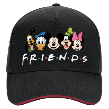 Friends characters, DRILL Adult Ultimate Hat BLACK/RED, (100% COTTON, ADULT, UNISEX, ONE SIZE)
