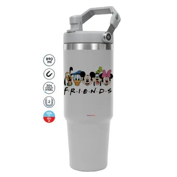 Friends characters, GREY color, 890ml (30oz) stainless Steel Tumbler with Handle