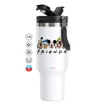 Friends characters, Mega Stainless steel Tumbler with lid, double wall 1,2L