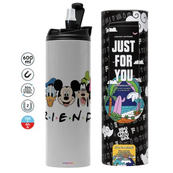 Friends characters, Tumbler stainless steel GREY 600ml