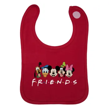 Friends characters, Σαλιάρα με Σκρατς Κόκκινη 100% Organic Cotton (0-18 months)
