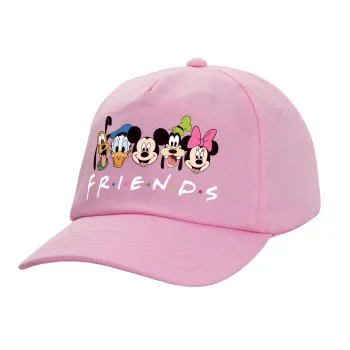 Friends characters, Καπέλο Ενηλίκων Baseball, 100% Βαμβακερό,  ΡΟΖ (ΒΑΜΒΑΚΕΡΟ, ΕΝΗΛΙΚΩΝ, UNISEX, ONE SIZE)