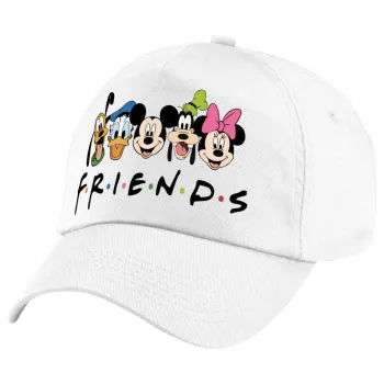 Friends characters, Καπέλο παιδικό Baseball, 100% Βαμβακερό Twill, Λευκό (ΒΑΜΒΑΚΕΡΟ, ΠΑΙΔΙΚΟ, UNISEX, ONE SIZE)