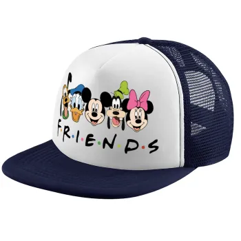 Friends characters, Καπέλο παιδικό Soft Trucker με Δίχτυ ΜΠΛΕ ΣΚΟΥΡΟ/ΛΕΥΚΟ (POLYESTER, ΠΑΙΔΙΚΟ, ONE SIZE)