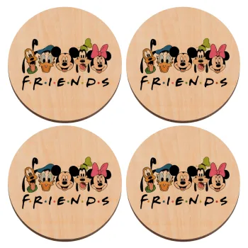 Friends characters, ΣΕΤ x4 Σουβέρ ξύλινα στρογγυλά plywood (9cm)