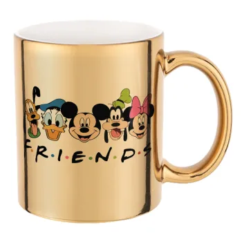 Friends characters, Κούπα κεραμική, χρυσή καθρέπτης, 330ml