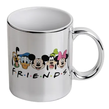 Friends characters, Mug ceramic, silver mirror, 330ml