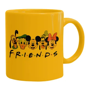 Friends characters, Κούπα, κεραμική κίτρινη, 330ml