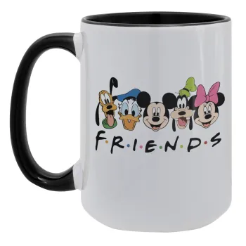 Friends characters, Κούπα Mega 15oz, κεραμική Μαύρη, 450ml