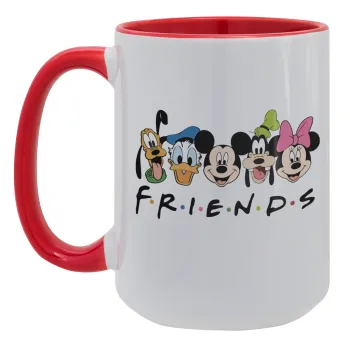 Friends characters, Κούπα Mega 15oz, κεραμική Κόκκινη, 450ml