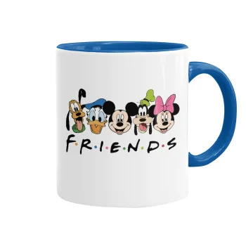 Friends characters, Κούπα χρωματιστή μπλε, κεραμική, 330ml