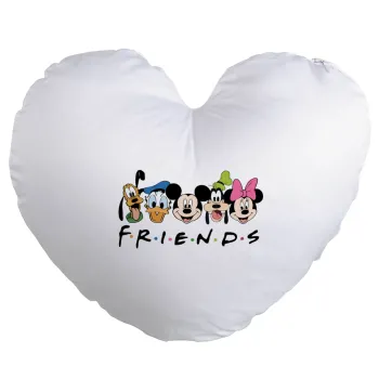 Friends characters, Μαξιλάρι καναπέ καρδιά 40x40cm περιέχεται το  γέμισμα